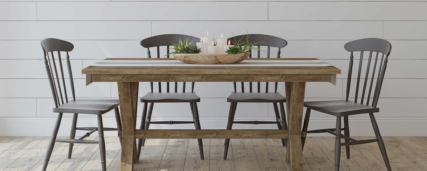 Modern farmhouse dining-room. 3d render.