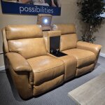 Leather/Match Power Reclining Loveseat with Power Headrest & Console - Image 3