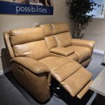Leather/Match Power Reclining Loveseat with Power Headrest & Console - Image 2