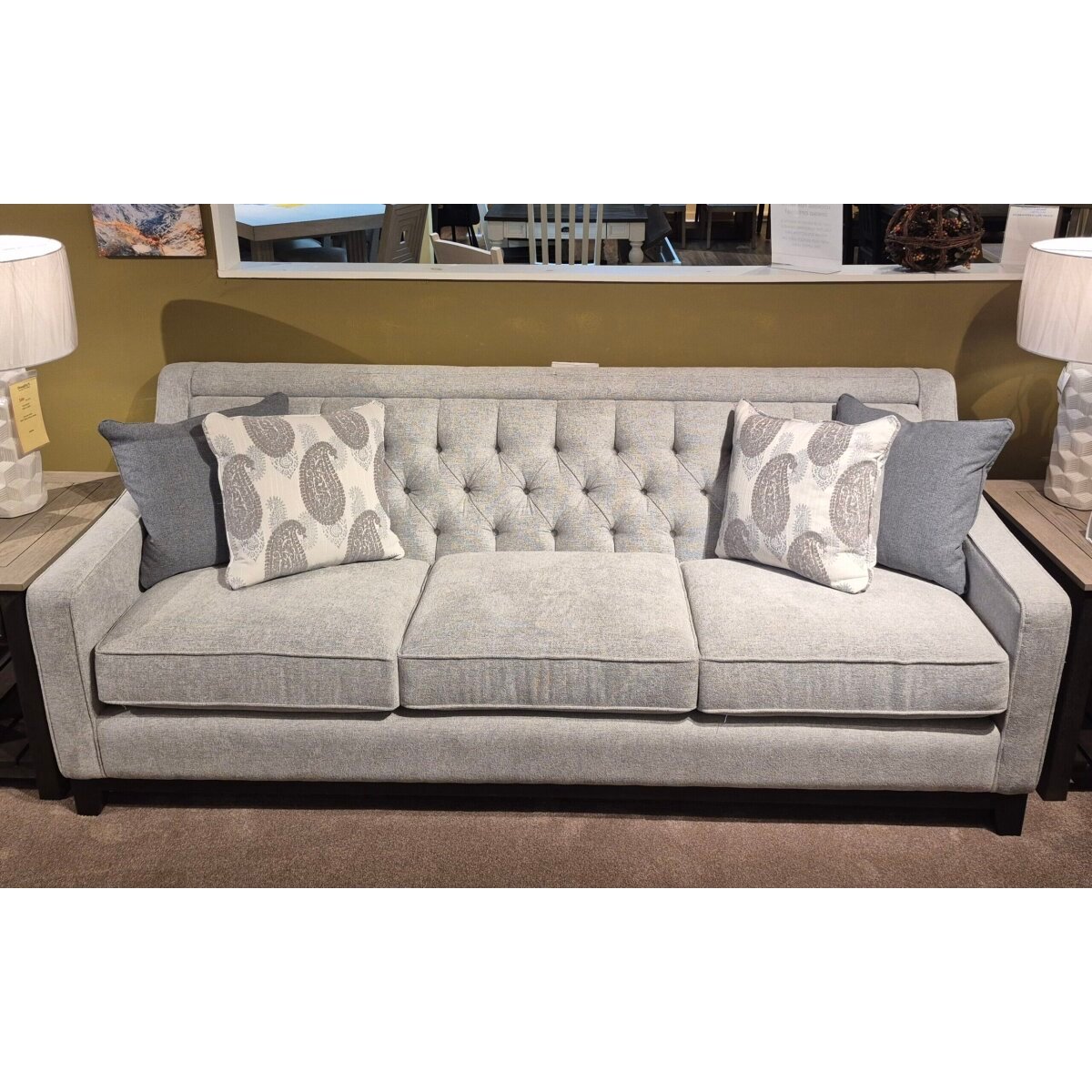2 Piece Set: Tufted Back Sofa & Accent Wing Chair - Image 2