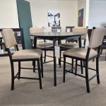 5 Piece Set: Counter Height Table & 4 Stools