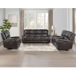 Alexandria Power Leather Reclining Sofa, Chocolate - Image 12