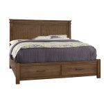 Cool Rustic Cal King Mansion Bed With Footboard Storage