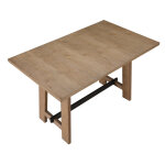 Aubrey 59.5″ Counter Table, Drifwood With Black Stretchers - Image 7