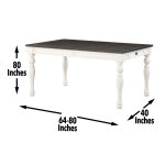 Joanna 64-80 Inch Dining Table W/ 16″leaf - Image 9