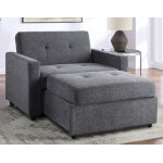 Noah Convertible Sleeper Chair-and-a-half, Gray