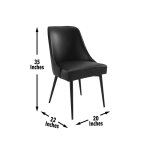 Colfax, Black Leatherette Side Chair - Image 7