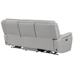 Alexandria Power Leather Reclining Sofa, Stone - Image 9