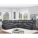 Denver Dual-power 6-piece Sectional, Charcoal