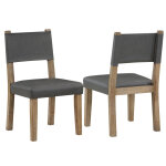 Aubrey Side Chair, Gray Vegan Leather With Driftwood Finish - Image 4
