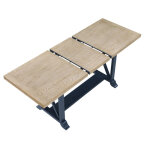 Darcy 64-82″counter Table With 18-inch Leaf, Midnight Blue And Natural Finish - Image 6