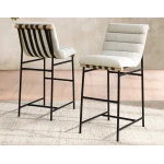 Nicco 30-inch Bar Chair, Eggshell Polyester Fabric - Image 2