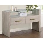 Garland, Sofa Table, Glass Top, Washed Parchment Finish