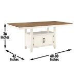 Hyland 80-inch Counter Table W/20-inch Leaf, Brown - Image 14
