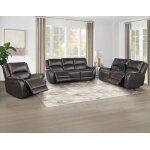 Alexandria Power Leather Reclining Sofa, Chocolate - Image 15