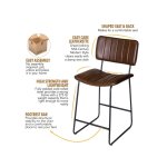 Tribeca 24″ Commercial Grade Counter Stool, Cordovan Vegan Leather - Image 4