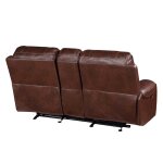 Keily Console Loveseat, Manual Reclining, Glider, Brown - Image 9
