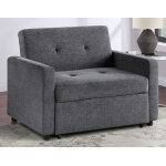 Noah Convertible Sleeper Chair-and-a-half, Gray - Image 3
