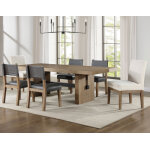 Aubrey Waxed Driftwood 7-piece 78-96″ Dining Set