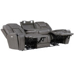 Daniel Triple Power Home Theater Leather Reclining Sofa With Drop-down Control Console, Built-in Speakers & Vibration, Heat, And Massage - Image 11