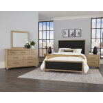 Crafted Cherry Bedroom by Ben & Erin Napier Upholstered Bed-Black Fab - Image 7