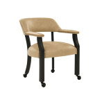 Rylie Captains Chair, Black Finish With Sand Vegan Leather - Image 4