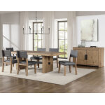 Aubrey Waxed Driftwood 7-piece 78-96″ Dining Set - Image 10