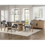 Aubrey Waxed Driftwood 7-piece 78-96″ Dining Set - Image 9