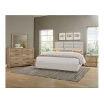 Crafted Oak by Ben & Erin Napier Erin's Upholstered Bed - Oatmeal Fabric - Image 4