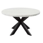Xena 52-inch Round Dining Table, White Marble Top - Image 7