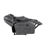 Keily Sofa, Manual Reclining, Drop-down Console, Grey - Image 7