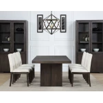 Evan 5-piece 78-96-inch Dining Set With 4 Eggshell Linen-look Side Chairs