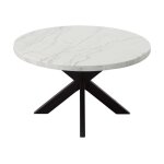 Xena 52-inch Round Dining Table, White Marble Top - Image 9