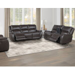 Alexandria Power Leather Reclining Sofa, Chocolate - Image 14