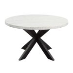 Xena 52-inch Round Dining Table, White Marble Top - Image 10