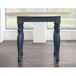 Darcy 5-piece 42″ Round Dining Set, Midnight Blue And Natural Finish - Image 5