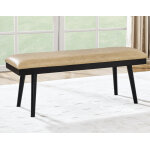 Vida 49″ Sand Vegan Leather Dining Bench - Image 4