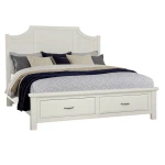 Maple Road Two-tone Queen Scalloped Storage Bed