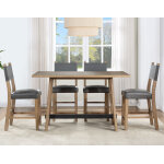Aubrey 59.5″ Counter Table, Drifwood With Black Stretchers - Image 10