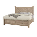 Cool Rustic X Bed with Footboard Storage