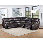 Alexandria Right-arm-facing Leather Recliner With Power Footrest, Chocolate - Image 3