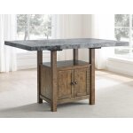 Grayson 60-inch Gray Marble Top Counter Storage Table - Image 6