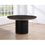 Magnolia 52-inch Round 5-piece Dining Set, Black - Image 4
