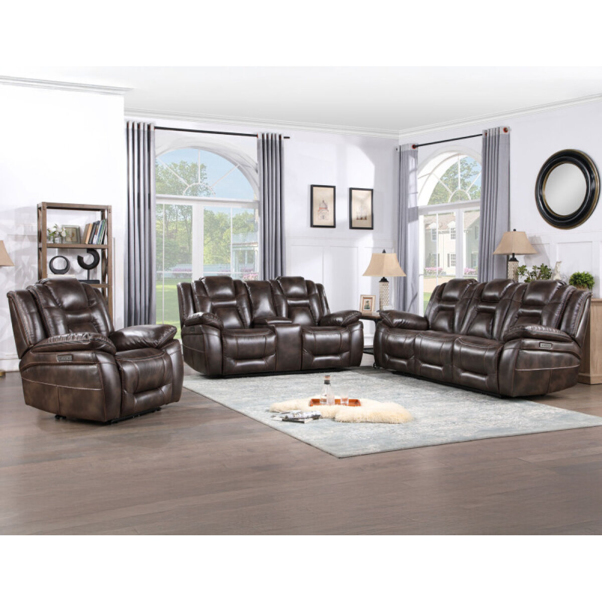 2053c633cbabdeab6d1490bce695d76d Oportuna Dual-power Reclining Sofa W/drop-down Table - Image 1