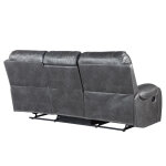 Keily Sofa, Manual Reclining, Drop-down Console, Grey - Image 9
