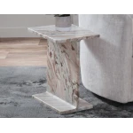Irma I-beam Solid Toronto Brown Marble Accent Table - Image 2