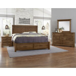 Cool Rustic King Mansion Bed With Footboard Storage - Image 4