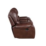 Keily Console Loveseat, Manual Reclining, Glider, Brown - Image 7