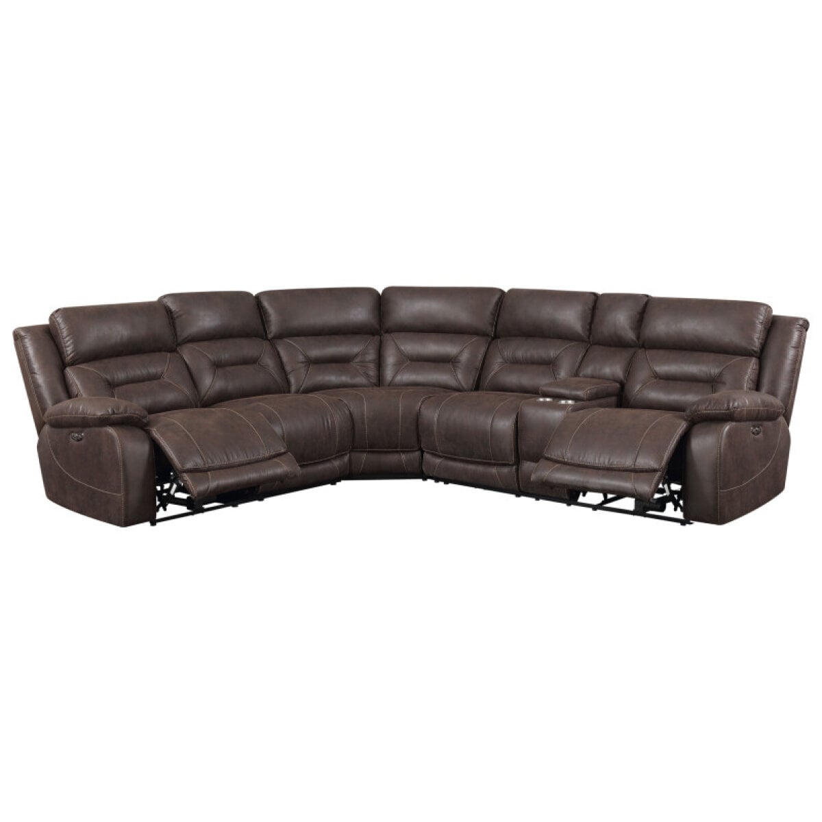2489a7915f07df121ed3585e1421f8dc Aria 3-piece Dual-power Reclining Sectional, Saddle Brown - Image 1