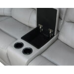 Alexandria Leather Power Reclining Console Loveseat, Stone - Image 11